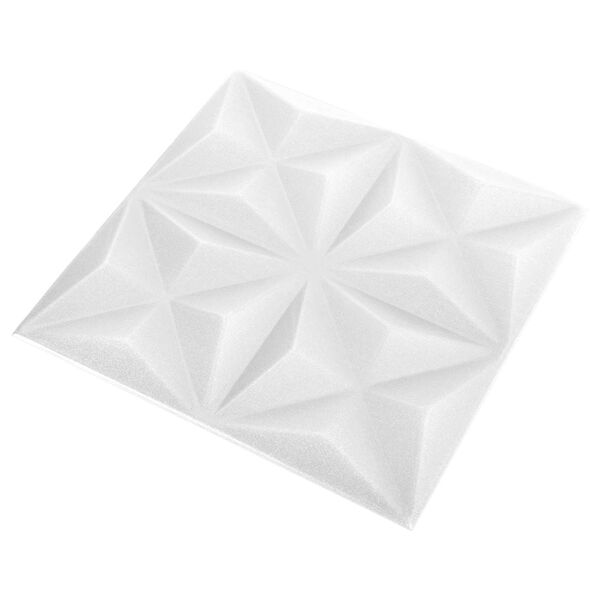 vidaXL Sienas paneļi 24 pcs Origami Balts 50 x 50 cm XPS Putu
