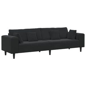vidaXL Dīvāns Melna 250 x 77 x 76 cm Samts