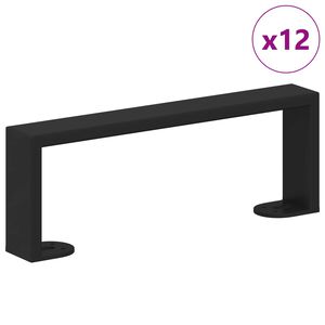 vidaXL Mēbeļu kājas 12 pcs Melna 281 x 40,5 x 100 mm Dzelzs