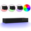 vidaXL TV galdiņ&scaron; ar LED lampiņām, spīdīgi melns, 90x35x15,5 cm
