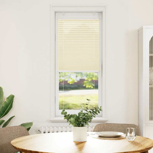 vidaXL plisēts žalūziju krēms 45x100 cm auduma platums 44,4 cm