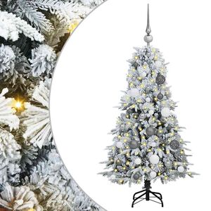 vidaXL Mākslīgā Saliekamā Ziemassvētku Egle Balts 120 cm PE un PVC