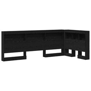 vidaXL Uzglabā&scaron;anas galvas balsts ar plauktu Melns ozolkoks 80 cm