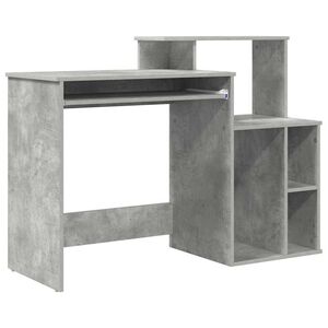 vidaXL Galds Betona pelēks 120,5 x 44 x 88,5 cm Inženierijas koks