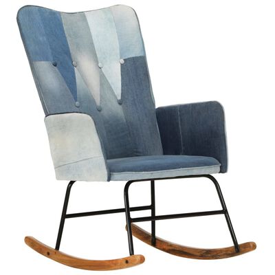 vidaXL šūpuļkrēsls, zila džinsa tekstilmozaīkas audums