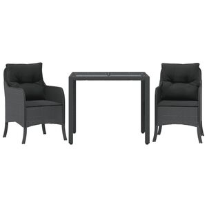 vidaXL 3-daļīgs dārza mēbeļu komplekts, matrači, PE rotangpalma