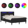 vidaXL Gultas rāmis ar matraci Melns 140 x 190 cm Mākslīgā āda