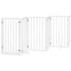 vidaXL suņu vārti ar durvīm, salokāmi, 9 paneļi, 450 cm, papeles koks