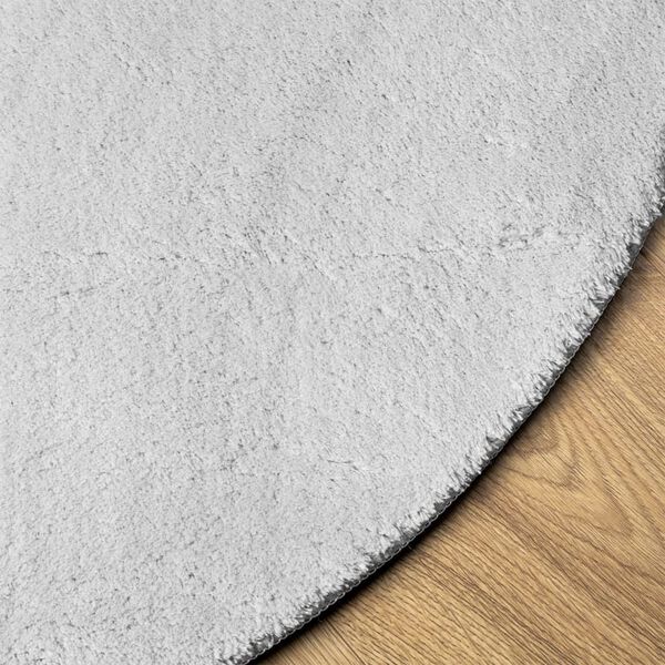 vidaXL paklājs HUARTE, īsa spalva, mīksts, mazgājams, pelēks, Ø 160 cm