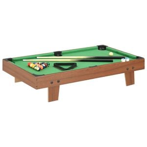 vidaXL mini biljarda galds, 92x52x19 cm, brūns ar zaļu