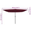 vidaXL Dārza parasols Sarkans un Melns 295 x 295 x 245 cm