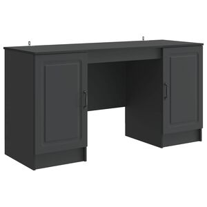 vidaXL Galds ar plauktu Melns 142,5 x 50 x 75 cm Inženierijas koks