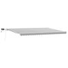 vidaXL manuāli izvelkama nojume ar LED, pelēka un balta, 500x300 cm