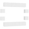 vidaXL 10-daļīgs TV plauktu komplekts, balts, inženierijas koks