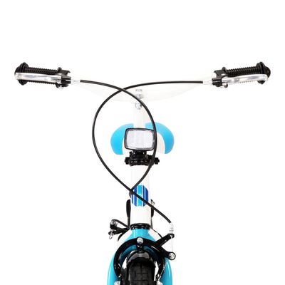 vidaXL bērnu velosipēds, 20 collas, zils ar baltu
