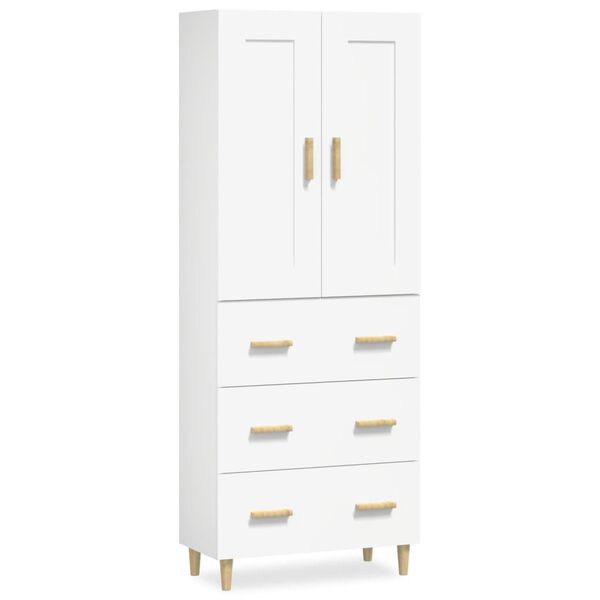 vidaXL augstais skapītis, balts, inženierijas koks