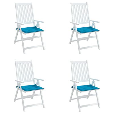 vidaXL dārza krēslu spilveni, 4 gab., zili, 50x50x3 cm, audums