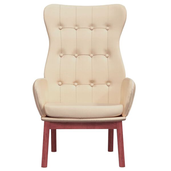 vidaXL atpūtas krēsls, krēmkrāsas audums