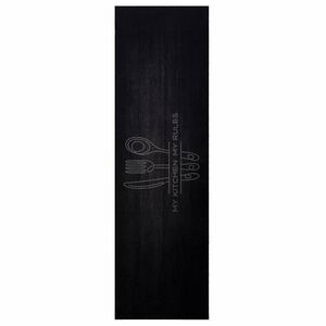 vidaXL Virtuves paklājs Galda piederumi Melna 150 x 45 cm Samts