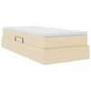 vidaXL Gulta ar uzglabā&scaron;anas vietu un matraci Krēmkrāsa 90 x 190 cm