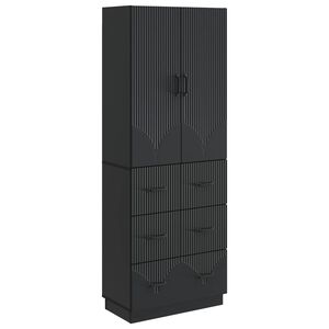 vidaXL Skapju komplekts 2 pcs Melns 66 x 34,5 x 87 cm