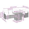 vidaXL Dārza dīvānu komplekts ar spilvenu 7 pcs bē&scaron;a un gai&scaron;i pelēka