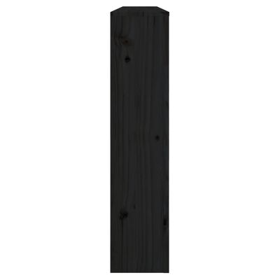 vidaXL radiatora pārsegs, melns, 153x19x84 cm, priedes masīvkoks