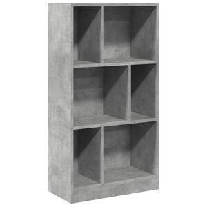 vidaXL grāmatplaukts, betona pelēks,57x28,5x107,5cm, inženierijas koks