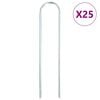 vidaXL zemes mietiņi, 25 gab., U-forma, 20x3,5 cm, cinkots tērauds