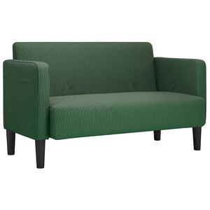 vidaXL Loveseat dīvāns, tum&scaron;i zaļ&scaron;, 109 cm, velveta audums
