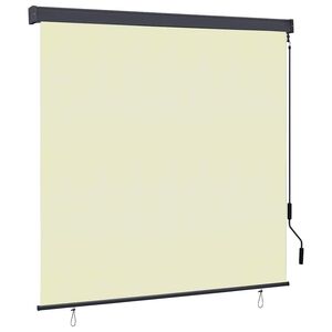 vidaXL Rullo žalūzija Krēmkrāsa 180 x 250 cm Audums un alumīnijs