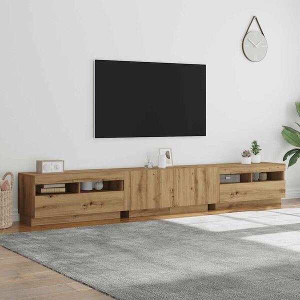 vidaXL TV skapītis ar LED lampiņām, 260x35x40 cm, inženierijas koks