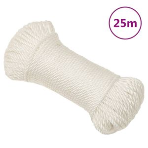 vidaXL darba virve, balta, 3 mm, 25 m, polipropilēns