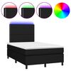 vidaXL atsperu gulta ar matraci, LED, melns audums, 120x200 cm