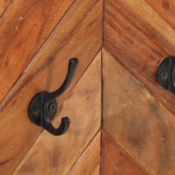 vidaXL sienas mēteļu plaukts, 90x1x35 cm, akācijas masīvkoks, dzelzs