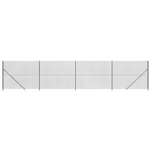 vidaXL stiepļu žogs ar atloku, 1,6x10 m, antracītpelēks
