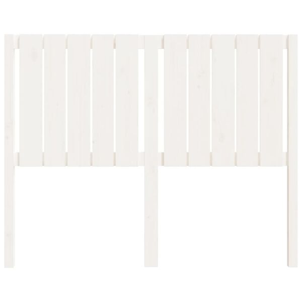 vidaXL gultas galvgalis, balts, 125,5x4x100 cm, priedes masīvkoks