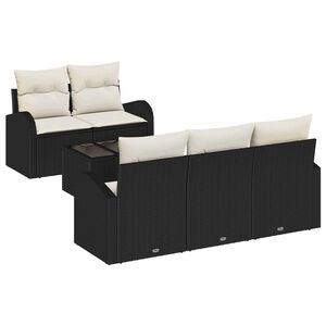 vidaXL Dārza dīvānu komplekts Melna 55 x 55 x 37 cm poliratāns