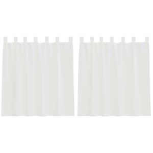 vidaXL Voile aizkari ar cilpām 2 gab Balts 140x140 cm