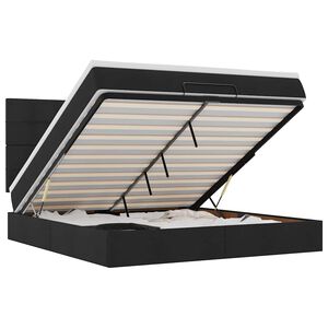 vidaXL Osmaņu gultas rāmis ar matrača melns 180x200cm audums