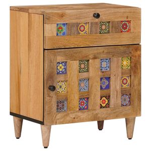 vidaXL Nakts skapītis Dabiska 50 x 33 x 60 cm Cieta mango koksne