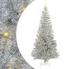 vidaXL Ziemassvētku eglīte su 300 LED ar statīvu Sudraba 240 cm PET