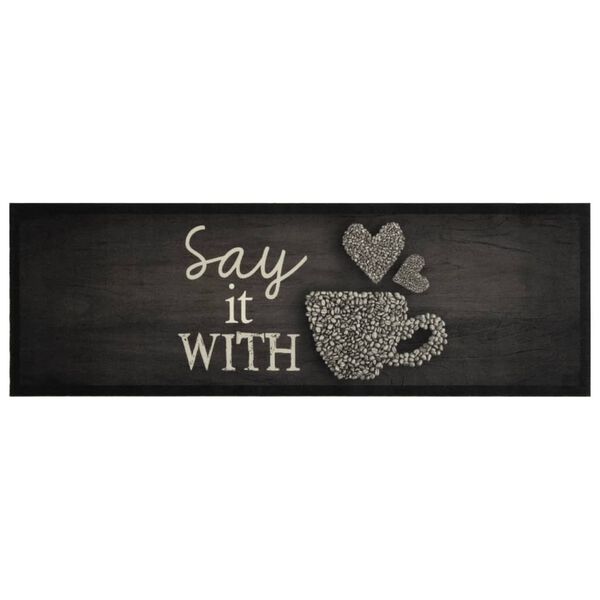 vidaXL virtuves paklājs, mazgājams, krūzes dizains, 60x180 cm, samts