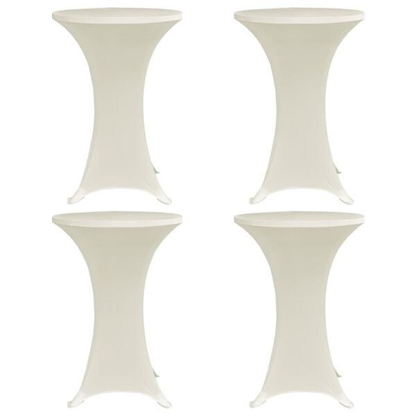 vidaXL galda pārvalki, 4 gab., Ø 80 cm, krēmkrāsas elastīgs audums