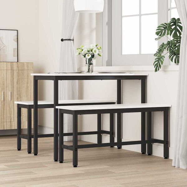 vidaXL Ēdamgalds Balts 100 x 32,5 x 49 cm Masīvkoka priede