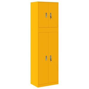 vidaXL Skapītis 2 gab. Sinepju dzeltena 60 x 40 x 210 cm Tērauds