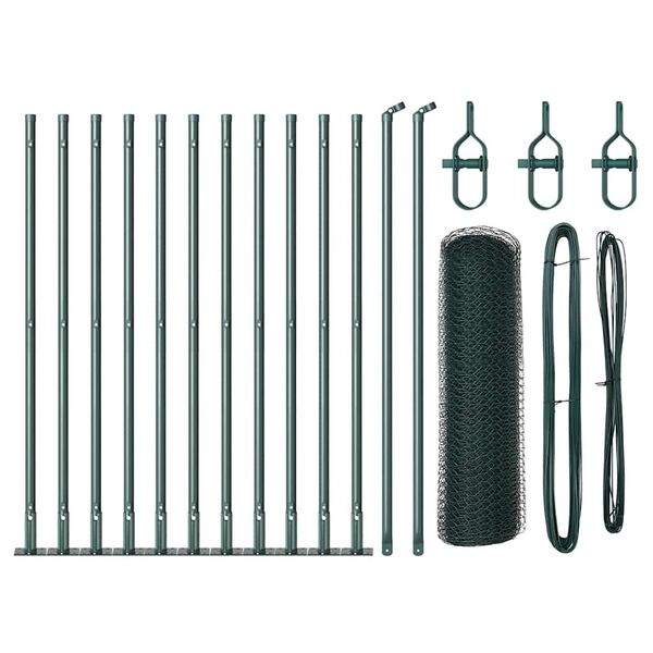 vidaXL Žoga āķis Zaļa 25 x 0,5 m (13 mm sieta) Tērauds