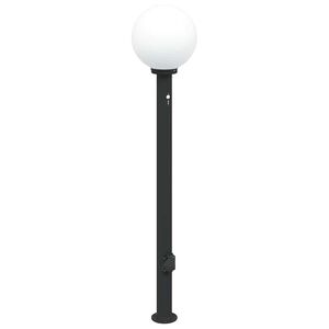 vidaXL stabveida gaismeklis ar sensoru un kontaktligzdu, 120 cm, melns, IP44
