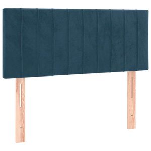vidaXL gultas galvgalis, 80x5x78/88 cm, tum&scaron;i zils samts