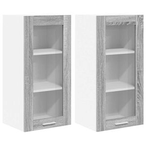 vidaXL Piekarams skapītis 2 pcs Pelēks Sonoma 40 x 31 x 80 cm